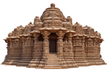 Ancient Sun Temple Stone Shrine on Transparent Background