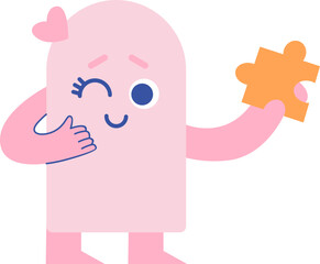 Cute Abstract Geometric Character Element