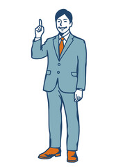 Obraz premium Businessman Pointing Up with Smile