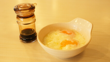 Onsen Tamago, Japanese soft boiled egg for breakfast