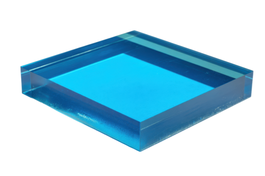 Blue Acrylic Surface Plate on Transparent Background - Powered by Adobe