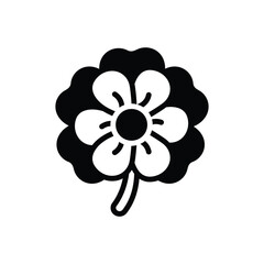 Black solid icon for pansy
