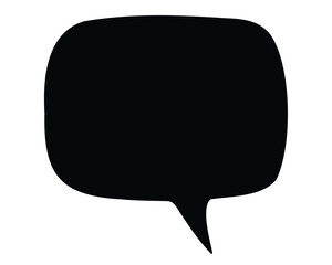 Naklejka premium Black speech bubble with a rounded square shape on a white background