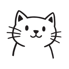 Cat Doodle Black and White Illustration Vector Image Cute Kitten Sketch Line Art Drawing Silhouette