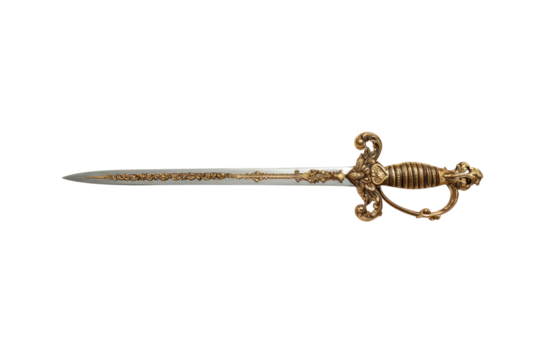 Ornate Ceremonial Sword with Gold Hilt