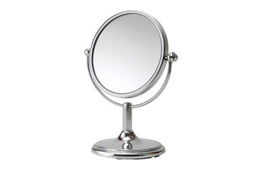 Fototapeta premium Chrome Tabletop Vanity Mirror on Transparent Background