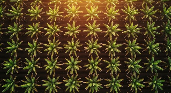 Dense Plant Pattern Aerial View.