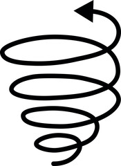 くるくる旋回上昇する螺旋渦巻き状の矢印記号ベクター