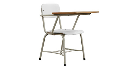 Student chair with desk isolated on transparent background