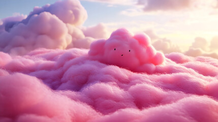 pink fluffy clouds in the sky