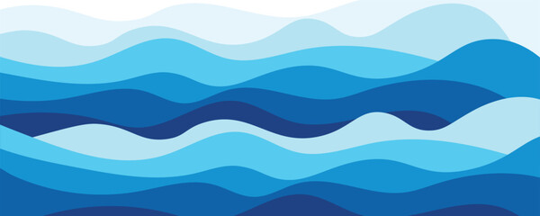 Fototapeta premium Abstract Sea waves layered vector background illustration and sea beach background. Modern trendy design,web,flayer.