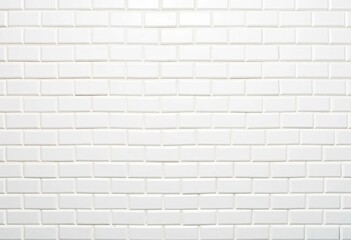 Obraz premium Clean, bright white subway tiles in a classic grid pattern, construction, building material
