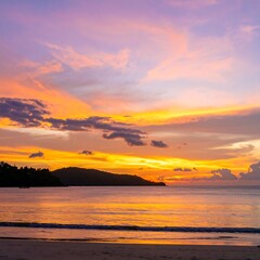 Obraz premium Sunset over a tropical beach