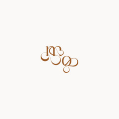 caligraphic style monogram luxury minimalist logo design OM wedding initial concept letter