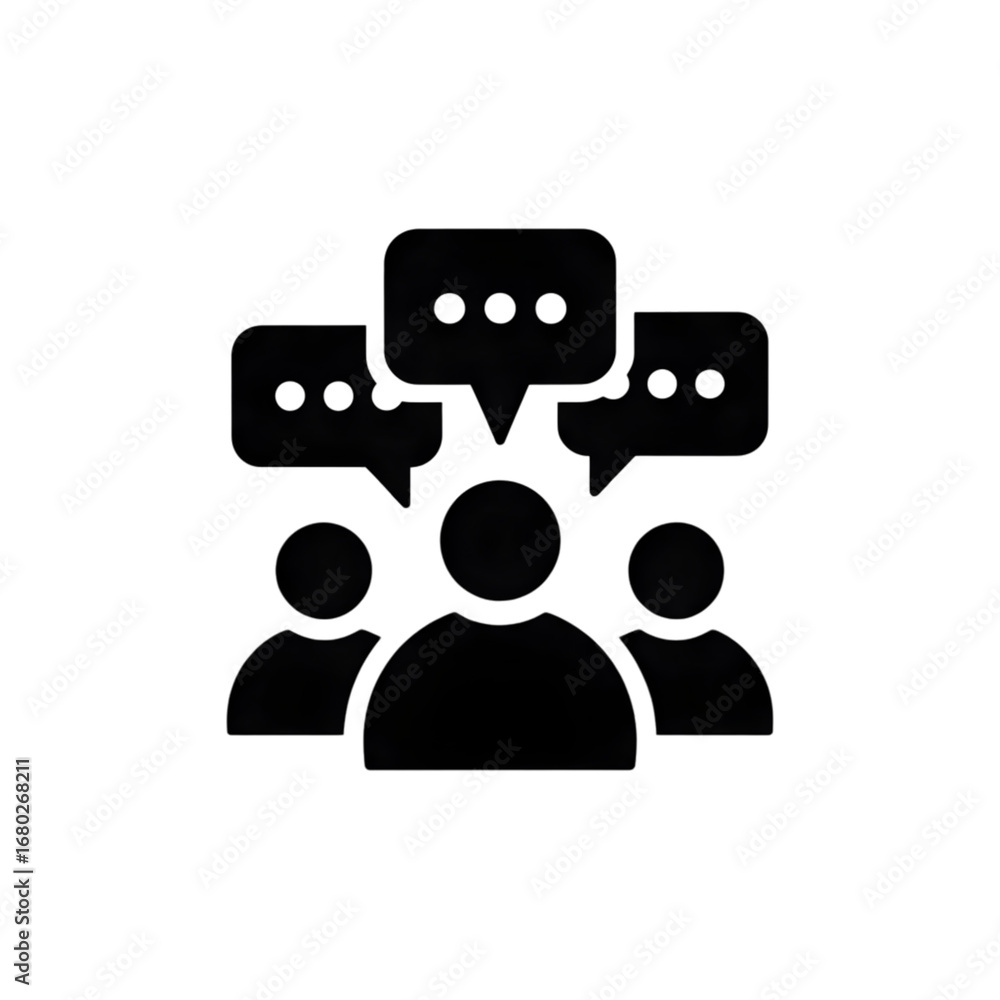 Poster dynamic team collaboration visualized with abstract speech bubbles fostering communication and conne