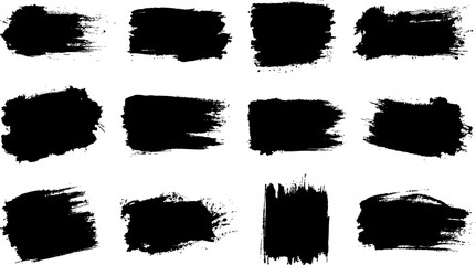 Grungy Black Brush Stroke Collection 