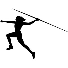 silhouette illustration of a javelin thrower in athletics