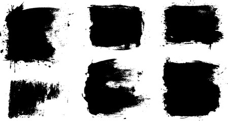 Grungy Black Brush Stroke Collection 