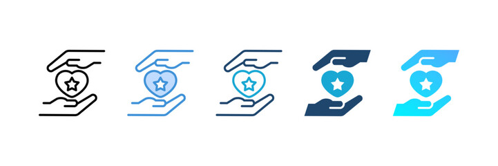 Loyalty icon set multiple style collection