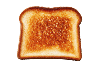 Golden Toast Slice on Transparent Background