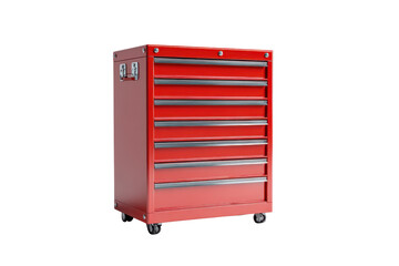 Red Rolling Tool Cabinet with Multiple Drawers