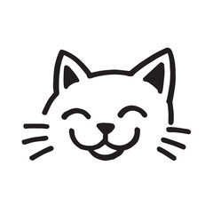 Cat Doodle Black and White Illustration Vector Image Cute Kitten Sketch Line Art Drawing Silhouette