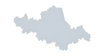 Obraz premium A light blue silhouette of the geographical outline of the county of Durham in England.