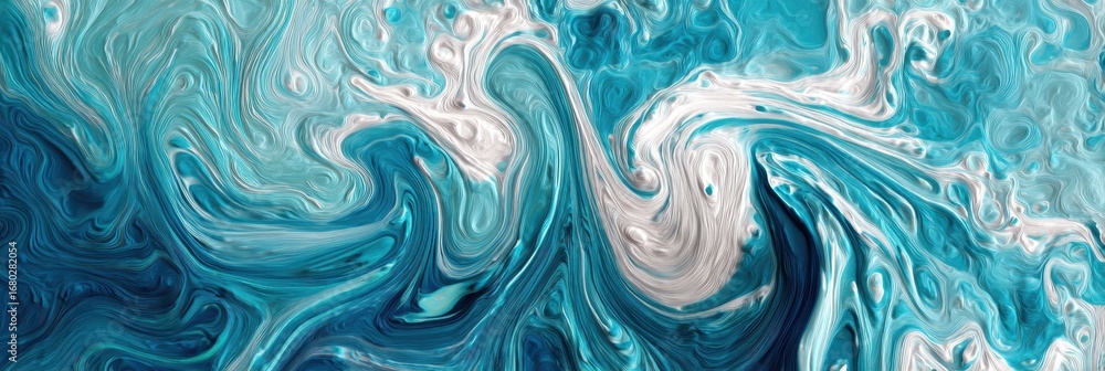 Aufkleber swirling patterns of blue and white create an abstract design with a fluid texture and dynamic movem
