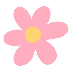 Cute Pastel Flower Rounded Petal Floral Illustrations for Coquette and Kawaii Design