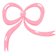 Pastel Pink Bow Clipart – Cute Hand-Drawn Ribbon for Baby, Wedding, and Valentine’s Designs