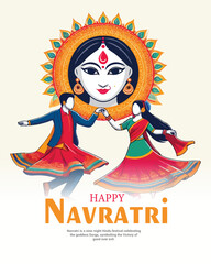 
Traditional Garba Dance Vector for Navratri Festival