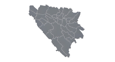 Map of Bosnia and Herzegovina showing its administrative divisions and municipalities.