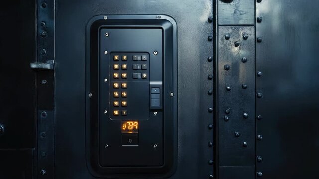 Fortified metal door with keypad locking system