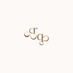 caligraphic style monogram luxury minimalist logo design QR wedding initial concept letter