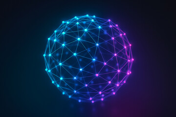Obraz premium Futuristic Neural Sphere with Digital Brain Network