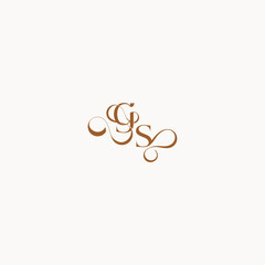 caligraphic style monogram luxury minimalist logo design SG wedding initial concept letter