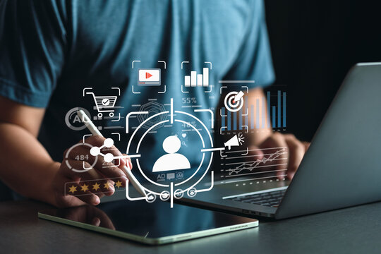 Digital marketing with AI and data analytics. Targeting customers through dashboards, statistics, and automation for business growth. - Powered by Adobe