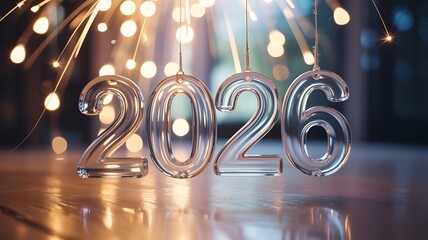 Celebrate the shimmering arrival of 2026 with sparkling lights and festive joy, marking a bright new year filled with hope and excitement for all.