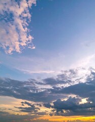 Sunset sky filled with clouds