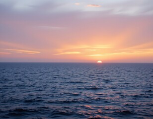 Obraz premium Serene Ocean Sunrise Sunset with Pastel Sky