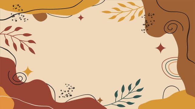 Animation of abstract handdrawn bohemian background