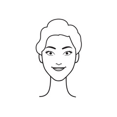 Beautiful Woman Doodle Black and White Illustration Fashion Girl Portrait Line Art Sketch Vector