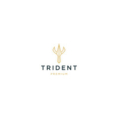 Trident logo design template flat vector