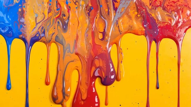paint drips on a yellow background