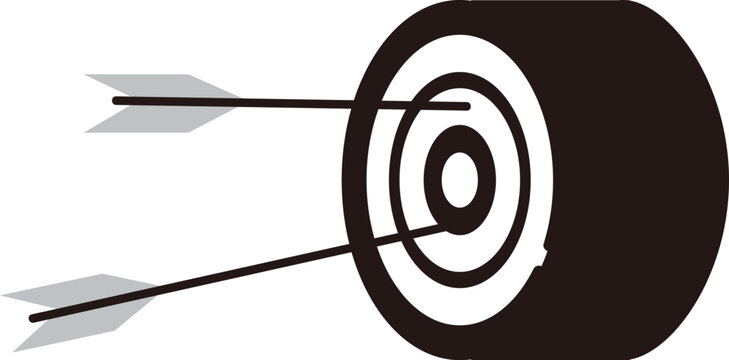矢が刺さった的のベクターイラスト