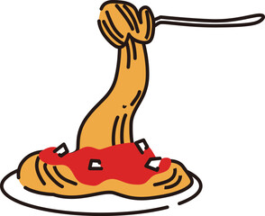 スパゲッティーのイラスト