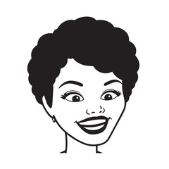 Beautiful Woman Doodle Black and White Illustration Fashion Girl Portrait Line Art Sketch Vector