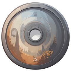 Obraz premium Metal weight plate; nature scene