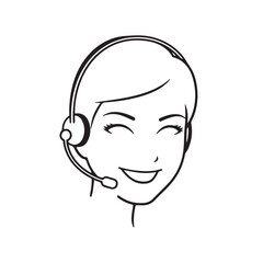 Beautiful Woman Doodle Black and White Illustration Fashion Girl Portrait Line Art Sketch Vector