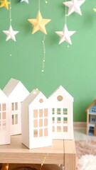 Fototapeta premium Children's Room Decor with Paper Houses